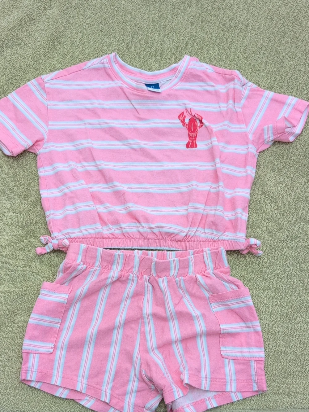Old Navy Pink and White Striped Kids Matching Set